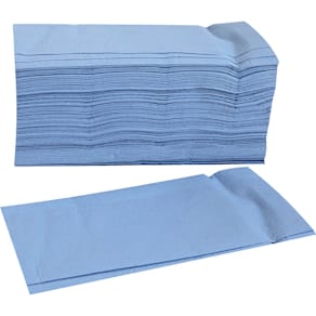 Falthandtuch HYGOSTAR, 2-lagig, V/ZZ-Falz, blau