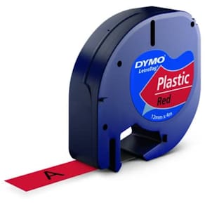 Beschriftungsband DYMO LetraTag, rot/schwarz