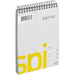 Spiralblok Bantex Light Spiral A6 hvid, pakke á 10