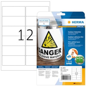 Folienetiketten HERMA Outdoor, 99,1x42,3 mm, weiß, 10 Stück