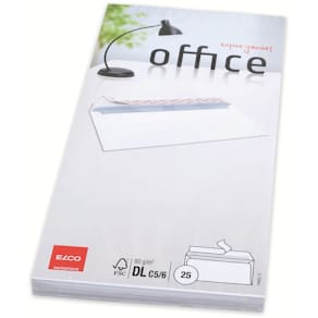 Briefhülle Elco Office, 229x114 mm, haftklebend, hochweiß, 25 St.