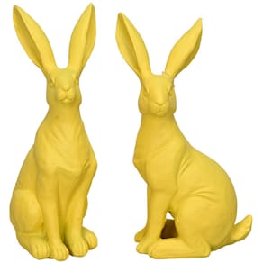Dekofigur Osterhase Polyresin, gelb, sortiert