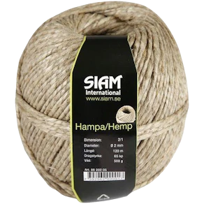 Hampbindgarn 2/1, 2-tråd 0,5kg/st, 120m
