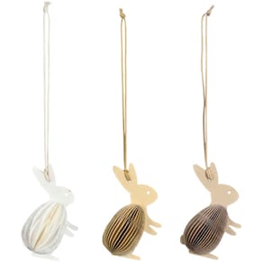 Osteranhänger, 6 St., Hase in Wabenoptik, sortiert