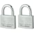 Hangslot De Raat Master Lock 9130EURT, zilver, pak van 2 stuks