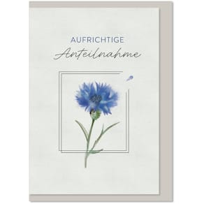 Trauerkarte KOMMA³, weiß/schwarz, mit Umschlag