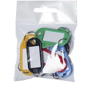 Nøgleskilte BNT plastik, assorteret, 50x23 mm, etiket 30x15 mm