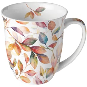 Kaffeebecher AMBIENTE, 0,4 l, bunte Blätter