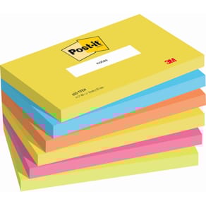 Haftnotizblock Post-it Energetic Collection, 127 x 76 mm, 6 Blöck