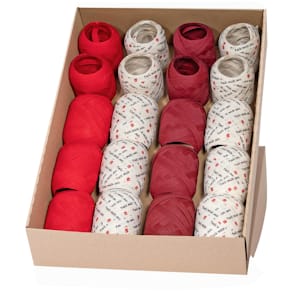 Weihnachts-Ei-Knäuel GOLDINA, sortiert, rot/weiß, Display