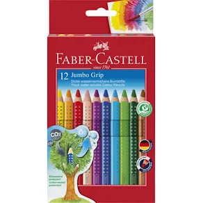 Färgpenna Faber-Castell Jumbo Grip, 12 färger