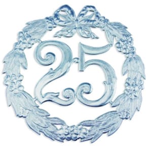 Jubiläumszahl DEMMLER, 25, silber, 24 cm, ohne Draht