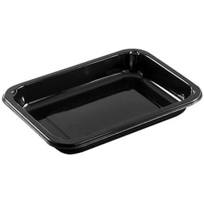 Plastbakke Færch 1-rums 470 ml, 137x187x27, sort PET, 720 stk
