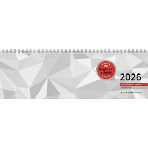 Tischkalender ZETTLER quer, weiß, 320 x 95 mm, 128 Seiten