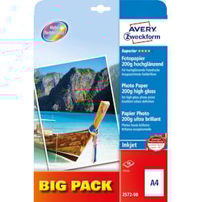 Fotopapier Avery Zweckform 2572-50 A4, 200 g/m², weiß, 50 Blatt