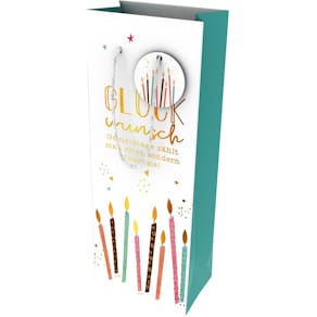 Flaschentragetasche EigenArt Glückwunsch, bunt