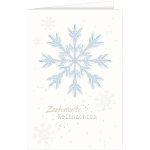 Weihnachtskarte Noname, Schneeflocken, 11,5 x 17 cm, inkl. Umsch 