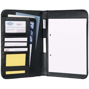 Konferencemappe WEDO A5 grå kunstlæder, 10 stk