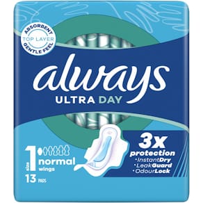Maandverband Always Ultra Day Normal, pak van 13 stuks