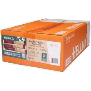 Zuckersticks Hellma, 1000 x 4 g, schwarz/weiß