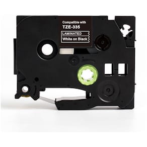 Tape 12mm TZe-335 vit på svart