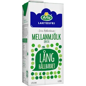 Mjölk Mellan Laktosfri Lång Håll 1,5% 1L
