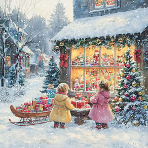 Motivserviette Ambiente, 33 x 33 cm, Weihnachtsmotiv 'Laden'
