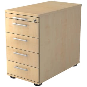 Standcontainer Hammerbacher SC50, ahorn, 80 cm Tiefe, Schloss