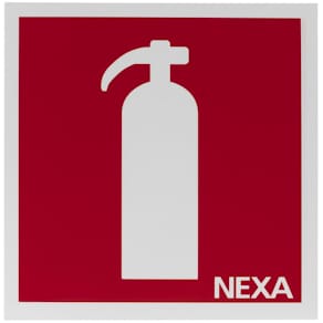 Skylt NEXA brandsläckare 20x20cm