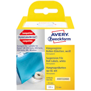 Rollenetiketten Avery Zweckform, 12 x 50 mm, weiß