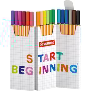 Fineliner STABILO point 88, geassorteerde kleuren, deskset van 18