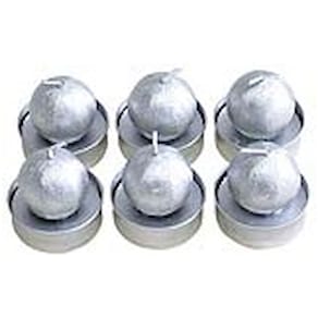 Teelichter PBS, Kugel, silber, 6 Stück