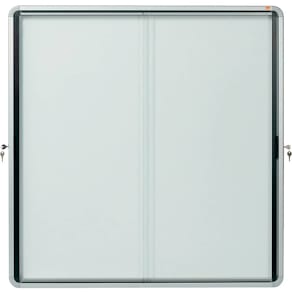 Schaukasten Nobo Premium Plus, mit Schiebetür, 12x A4, weiß