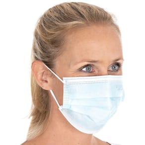 Ansigtsmaske 3-lags kategori 2, mat blå