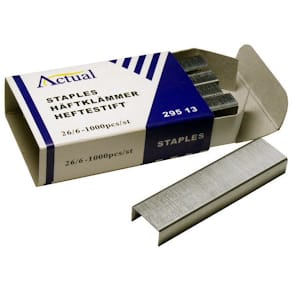Häftklammer 26/6, 20ark, 1000/ask, 10fp