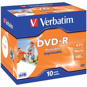 DVD-R Verbatim Jewelcase, bedruckbar (Inkjet), 10 St.