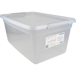 Opbergdoos DONAU Home, 40 liter, transparant