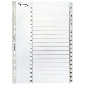 Kartongregister LYRECO A4 1-20 vit