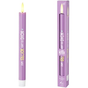 Stabkerze LED FÜR DICH Happy Greetings, violett
