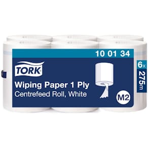 Torkrulle TORK Glasputs M2, centermatad, 1-lag, Ø19cm, 275m