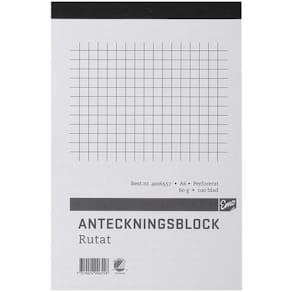 Perforerade Block A6, rutigt, 100bl