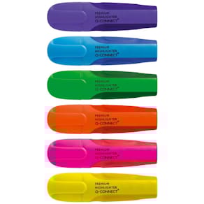 Textmarker Q-CONNECT Premium, 2–5 mm, Etui 6 St., sortiert