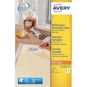 Etikett AVERY Avtagbara 99.1x42.3mm, 300/FP