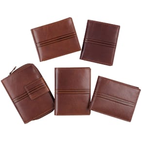 Geldbörse HJP, Echtleder, Streifen, sortiert