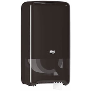 Toiletpapirdispenser Tork T6 Mid-Size, sort, 184×140×344 mm