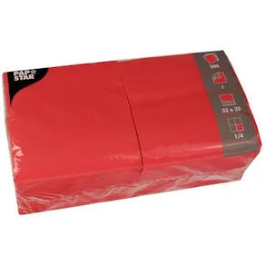 Servett 1-lags 33x33cm röd 500/fp