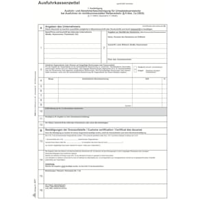 Ausfuhrkassenzettel RNK UST, 3-fach, DIN A4, 50 Stück