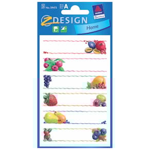 Haushaltsetiketten Avery Zweckform Früchte + Welle, 76x120 mm, 18