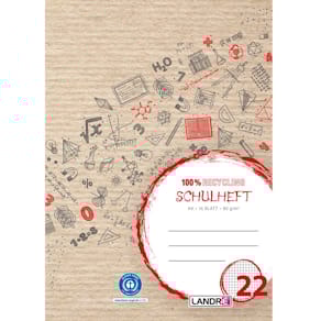 Heft LANDRE A4, 16 Blatt, Lineatur 22, rot