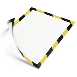 Informationsramme Durable DURAFRAME Security A4 gul/sort, 5 stk